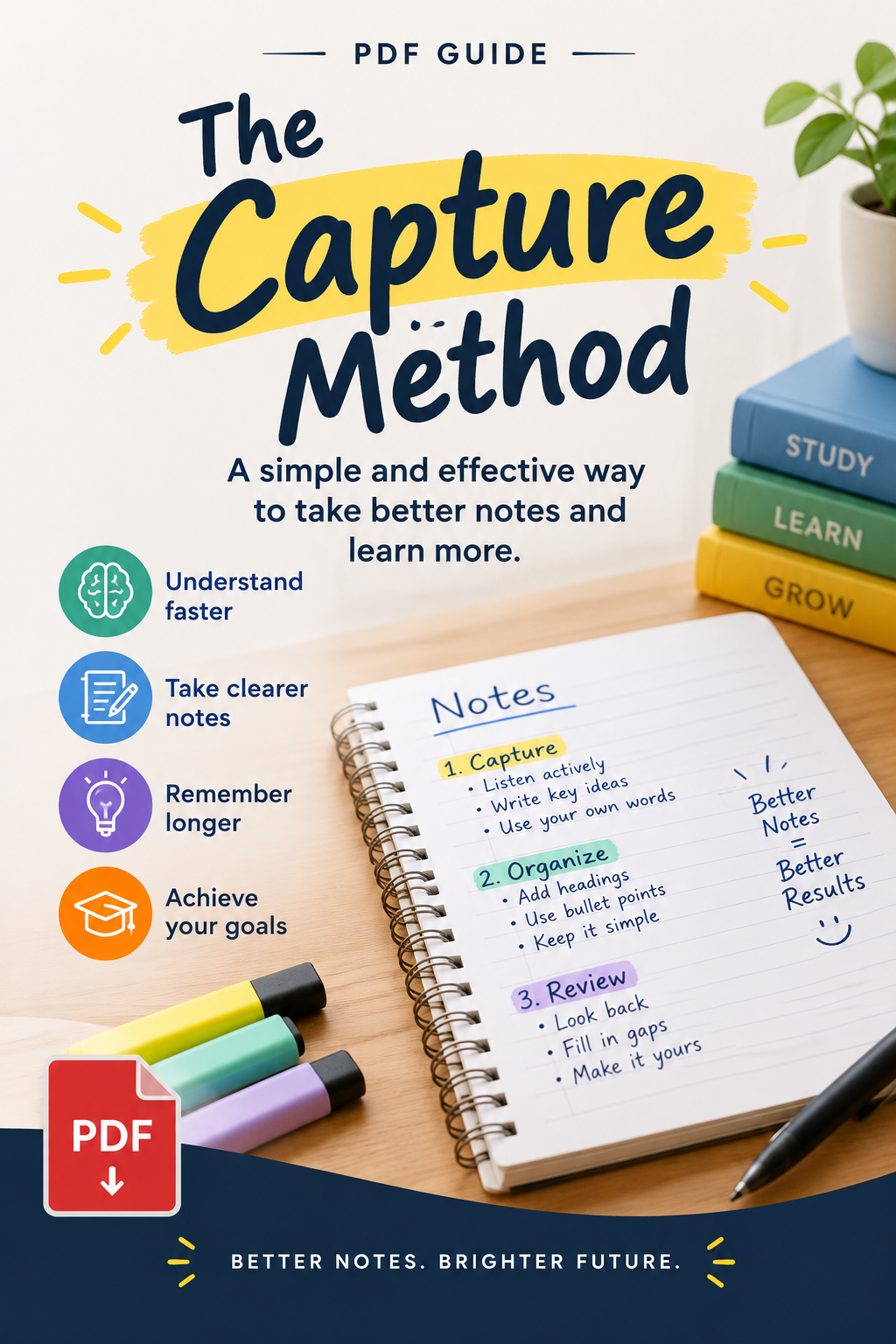 The Capture Method — PDF note-taking guide cover