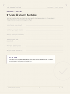 The Thesis & claim builder worksheet from The Argument Method