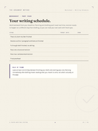 The Writing schedule worksheet from The Argument Method