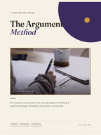 Cover of The Argument Method, a 27-page paper-writing system guide