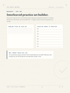 The Interleaved practice set builder worksheet from The Recall Method