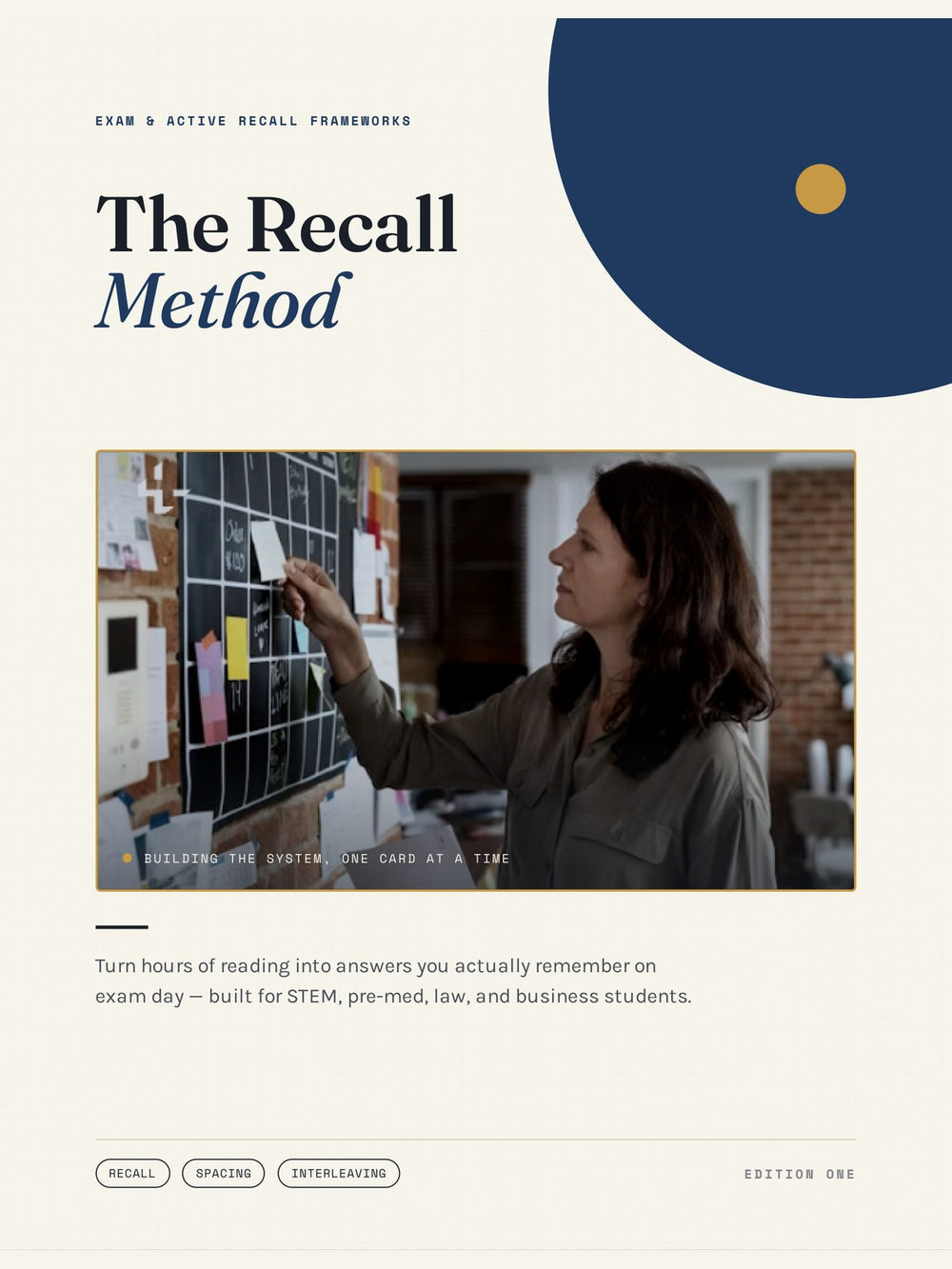 Cover of The Recall Method, a 30-page active-recall and exam-prep guide
