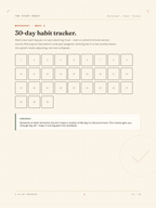 The 30-day habit tracker worksheet from The Study Reset