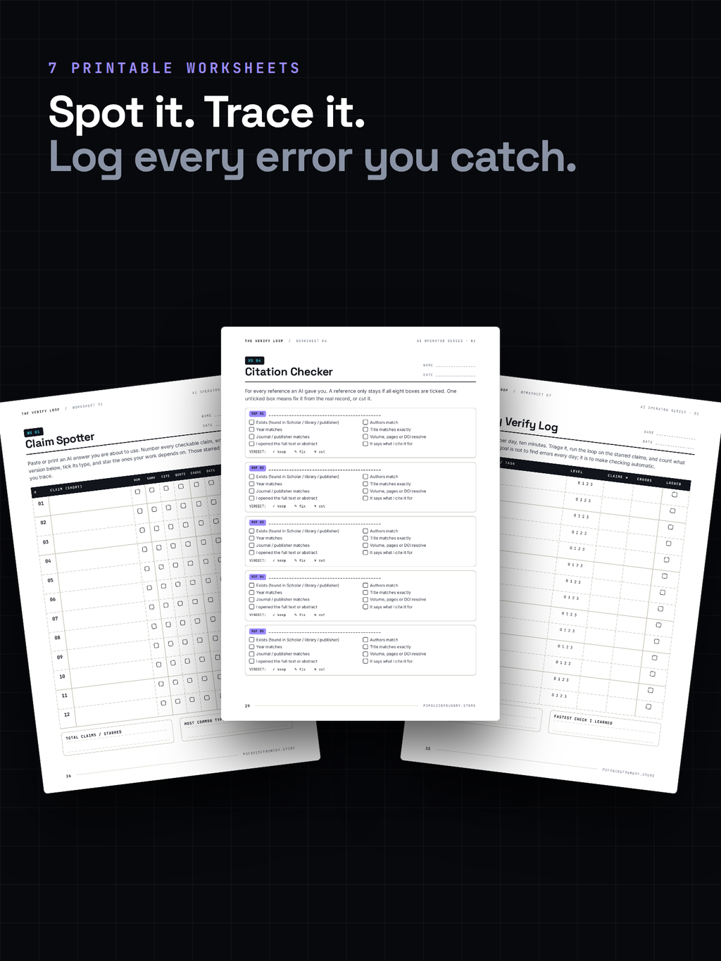 The Verify Loop – AI Fact-Checking Workbook (PDF) | ChatGPT, Claude & Gemini