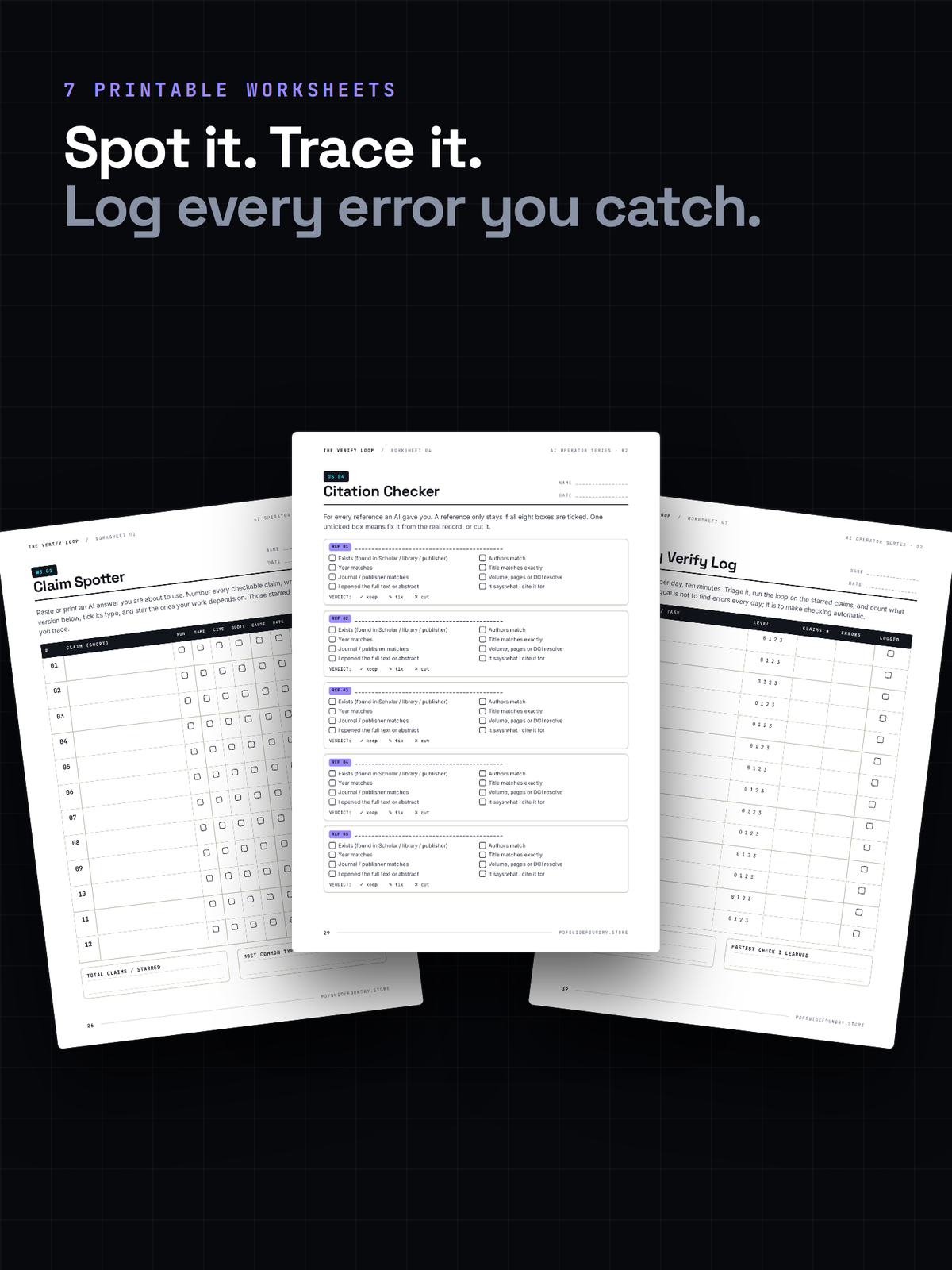 The Verify Loop – AI Fact-Checking Workbook (PDF) | ChatGPT, Claude & Gemini