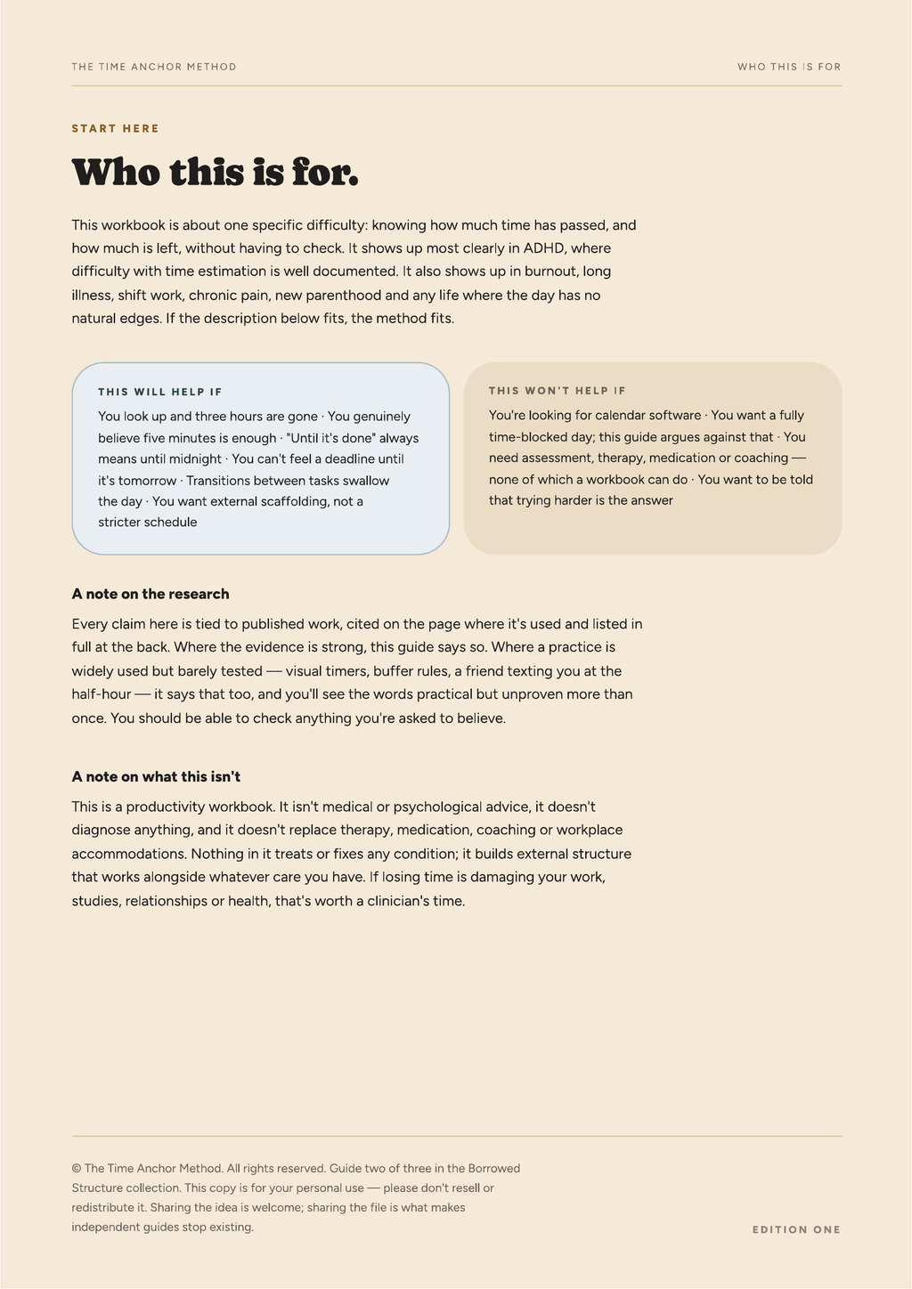 The Time Anchor Method — ADHD Time Blindness Workbook (PDF)