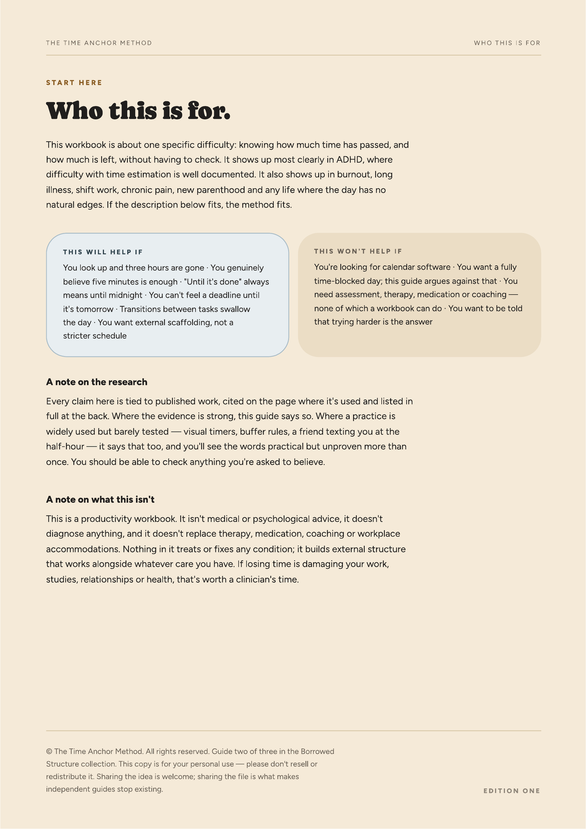 The Time Anchor Method — ADHD Time Blindness Workbook (PDF)